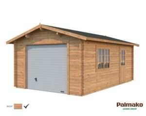 Palmako Roger Garage 19,8 m²/inv. 19 m², med port, brun, impr.