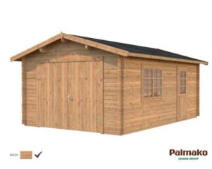 Palmako Roger Garage 19,8 m²/inv. 19 m², med port, brun, impr.