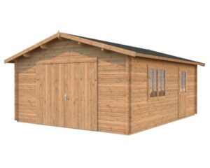 Palmako Roger Garage 24,8 m²/inv. 23,9 m², med port, brun, impr.