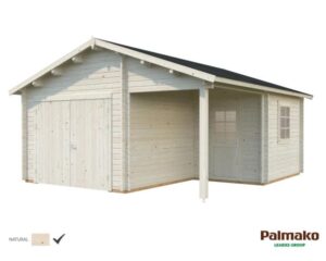 Palmako Roger Garage 28,1 m²/inv. 21,9+5,2 m², med port, obehandlad