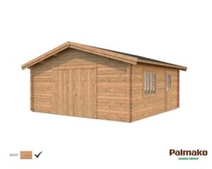 Palmako Roger Garage 29,2 m²/inv. 27,7 m², med port, brun, impr.