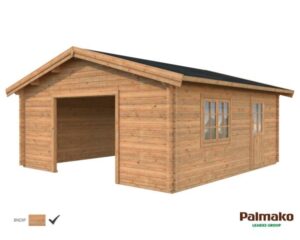 Palmako Roger Garage 29,2 m²/inv. 27,7 m², utan port brun, impr.