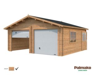 Palmako Roger Garage 29,3 m²/inv. 28,4 m², med port, brun, impr.