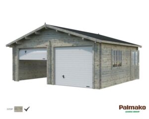 Palmako Roger Garage 29,3 m²/inv. 28,4 m², med port, grå, impr.
