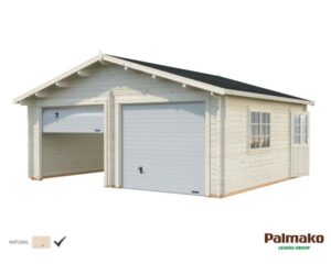 Palmako Roger Garage 29,3 m²/inv. 28,4 m², med port, obehandlad